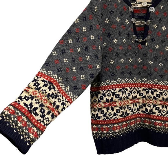 Vintage Abercrombie & Fitch Wool Fair Isle Knit Sweater with Chain Detailing - Picture 6 of 10